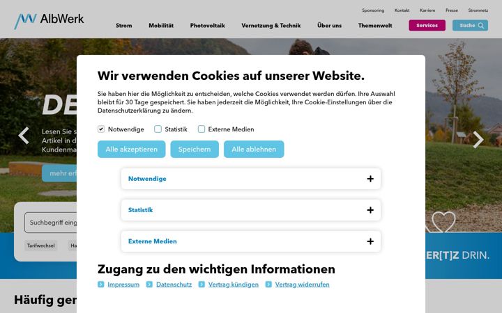 Screenshot of albwerk.de