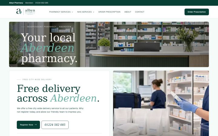 Screenshot di albynpharmacy.com