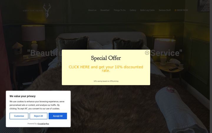 Screenshot of albyntownhouse.co.uk