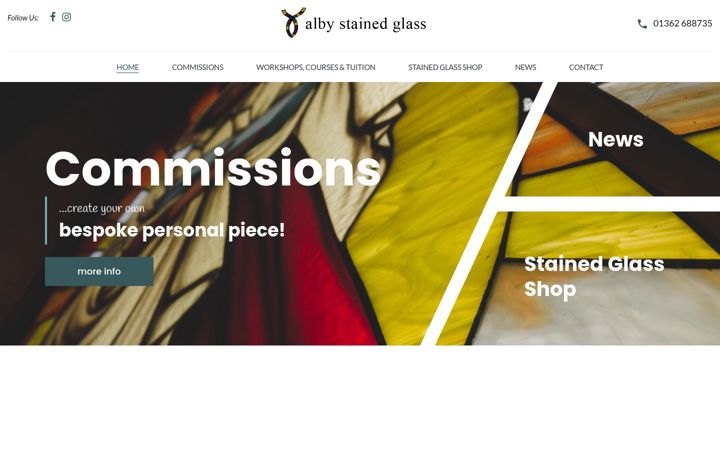 Screenshot of albystainedglass.co.uk