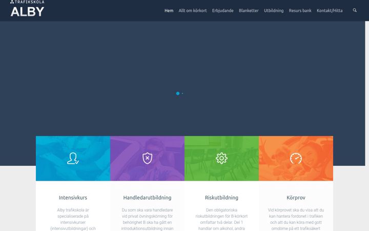 Screenshot of albytrafikskola.se
