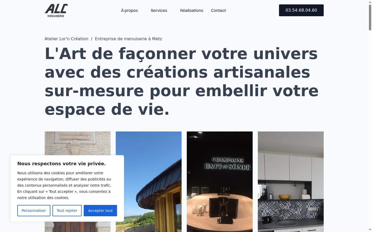 Capture d'écran de la bannière de consentement affichée avant toute interaction