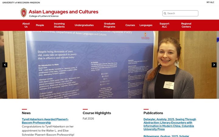 Screenshot of alc.wisc.edu