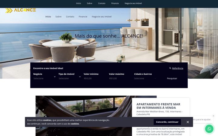 Screenshot of alc4nceimoveis.com.br