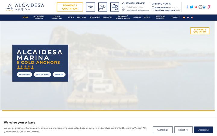 Screenshot of alcaidesamarina.com