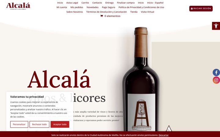 Zrzut ekranu alcalavinos.com