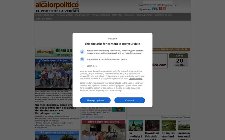 Screenshot of alcalorpolitico.com