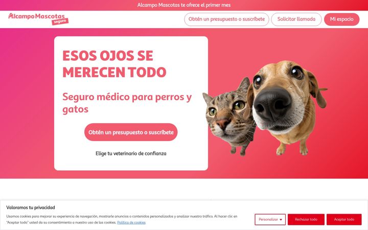 Screenshot of alcampomascotas.es