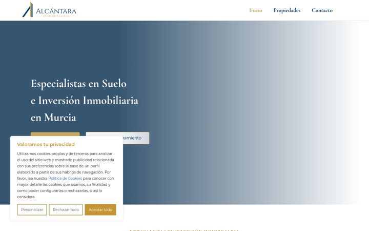 Screenshot of alcantarainmobiliaria.com