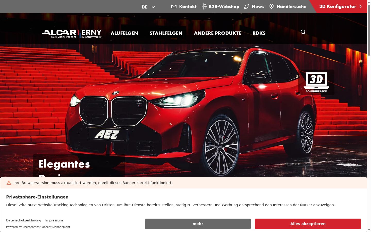 Screenshot van de toestemmingsbanner zoals getoond vóór enige interactie