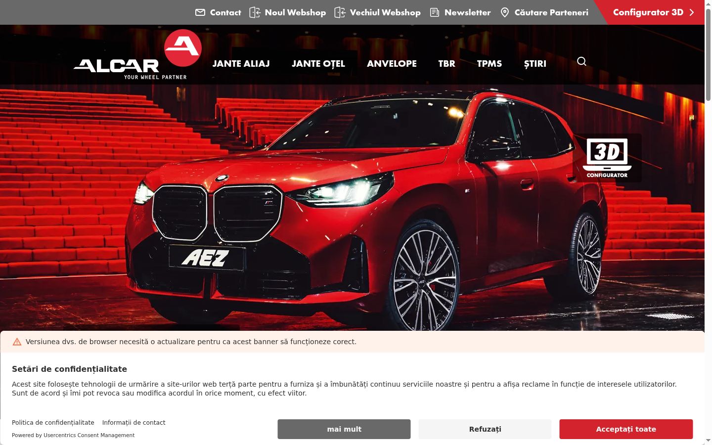 Screenshot of the consent banner shown before any interaction