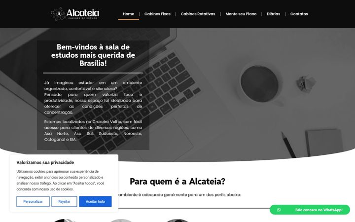Screenshot of alcateiacabines.com.br
