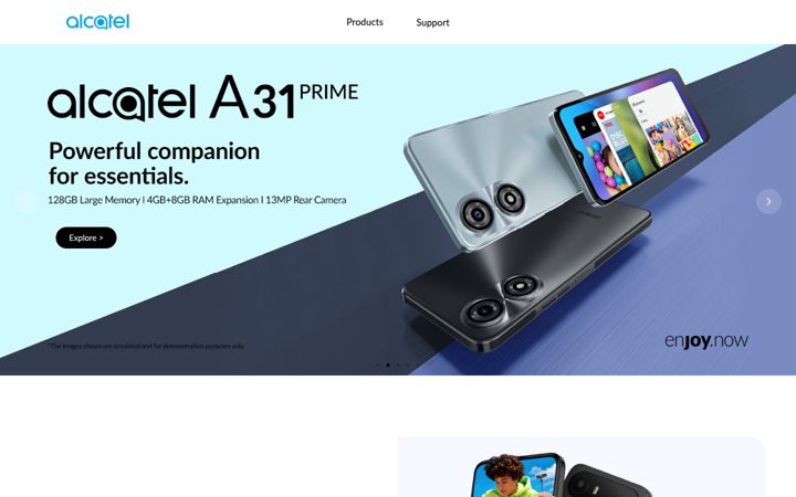 Captura de pantalla de alcatelmobile.com