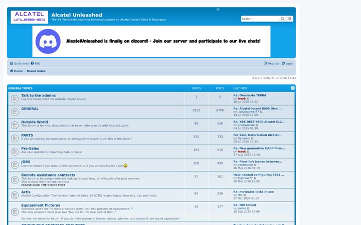 Screenshot of alcatelunleashed.com