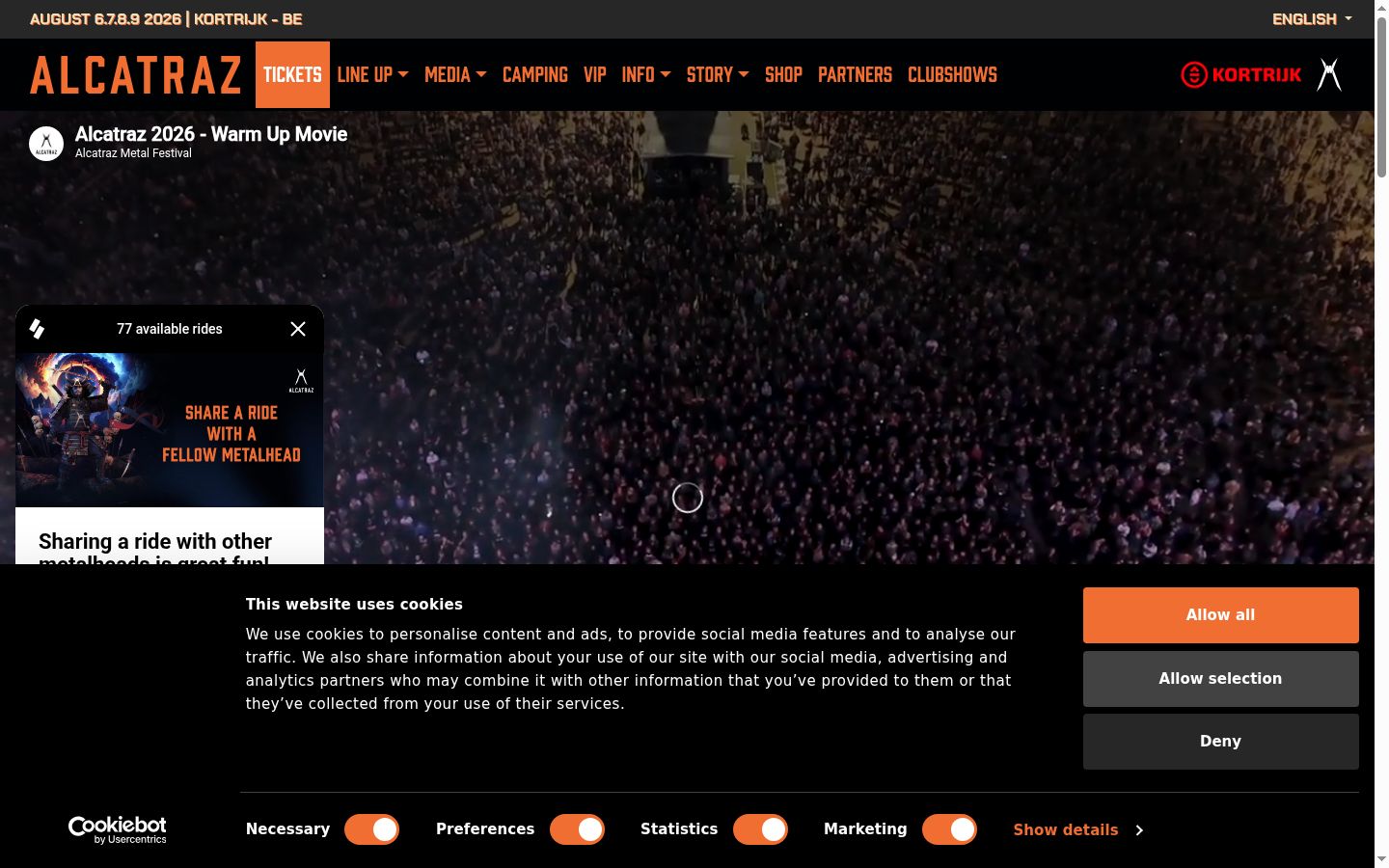 Screenshot des Einwilligungsbanners vor jeglicher Interaktion