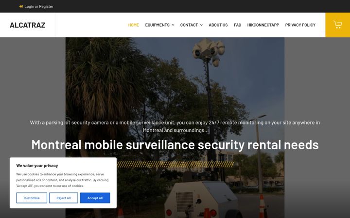 Screenshot of alcatrazsecurity.ca
