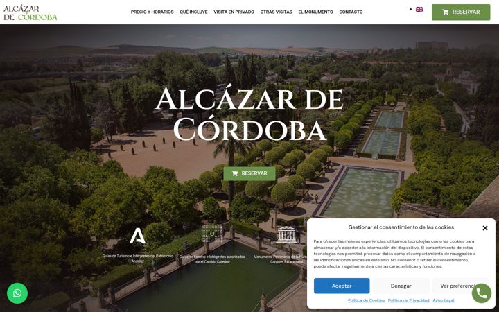 Screenshot of alcazarcordoba.com