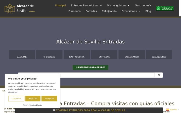 Captura de pantalla de alcazarsevillaentradas.com