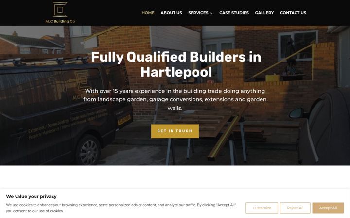 Kuvakaappaus sivustosta alcbuildingco.co.uk
