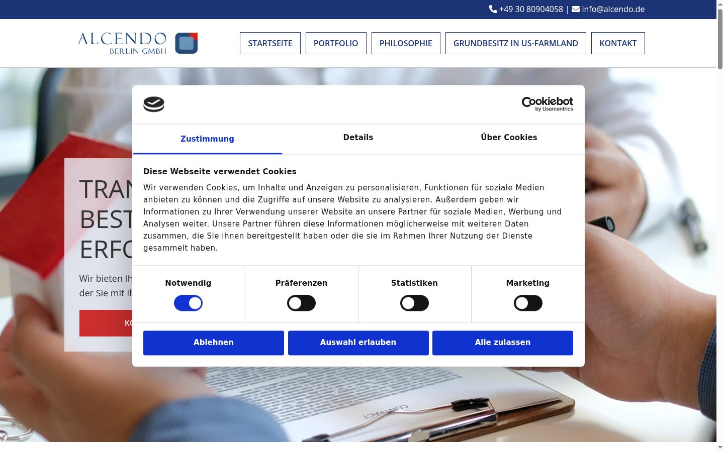 Posnetek zaslona pasice za privolitev, prikazane pred kakršno koli interakcijo