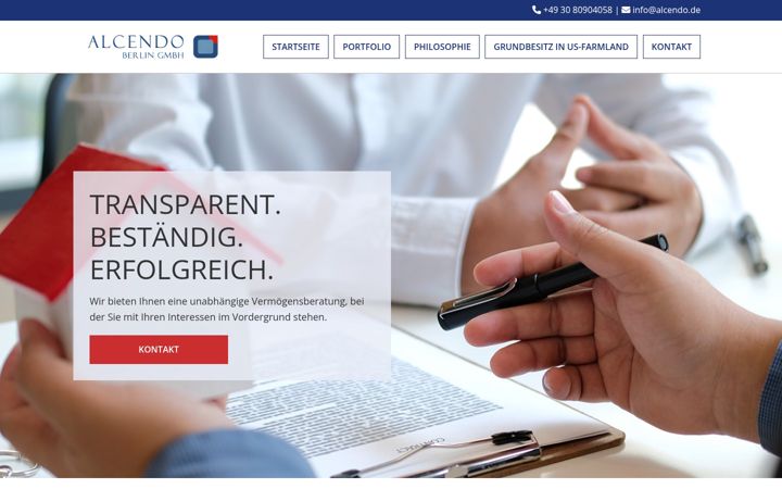 Screenshot of alcendo.de