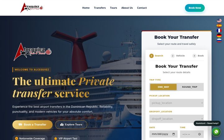Screenshot of alcequieztourstransfers.com
