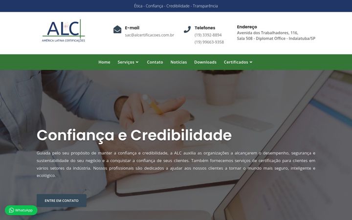 Screenshot of alcertificacoes.com.br