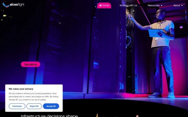 Screenshot of alces-flight.com