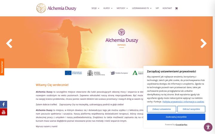 Captură de ecran a alchemiaduszy.pl
