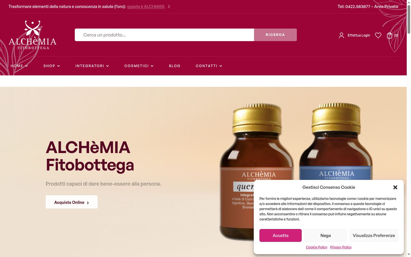 Skärmbild av samtyckesbannern som visades före någon interaktion