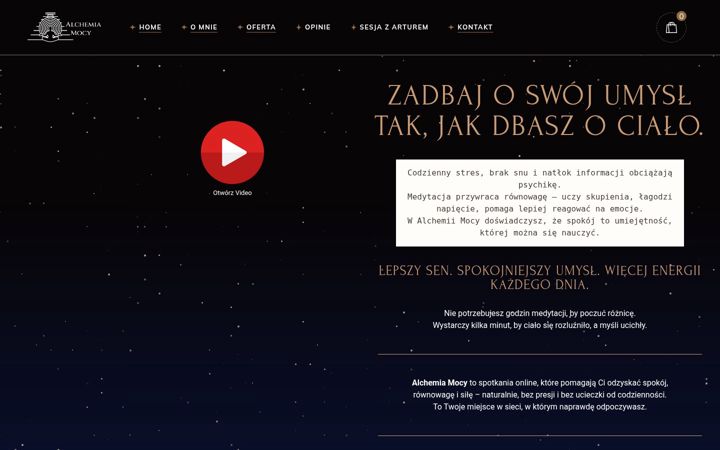 Captură de ecran a alchemiamocy.pl