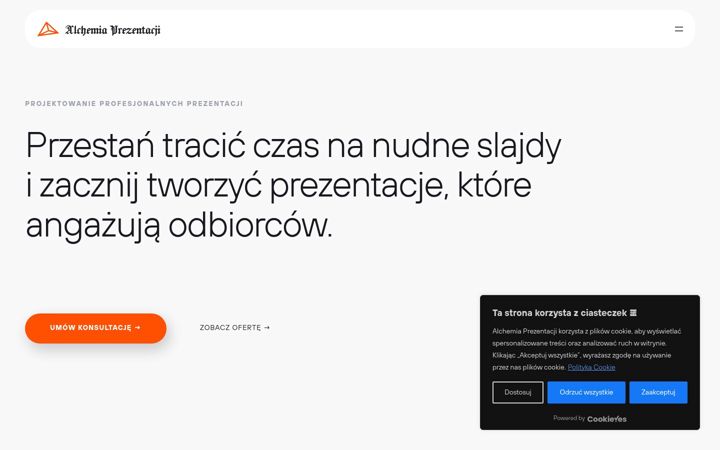 Screenshot of alchemiaprezentacji.pl