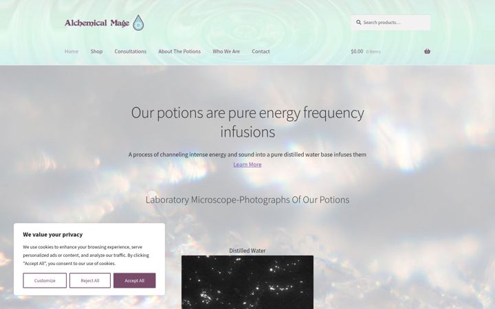 Screenshot von alchemicalmage.com