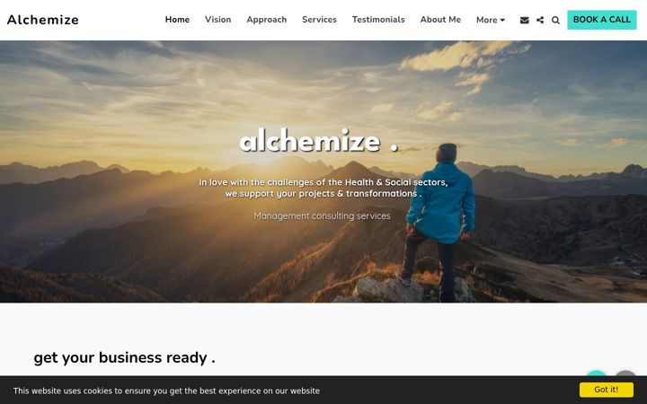 Captură de ecran a alchemize.ch