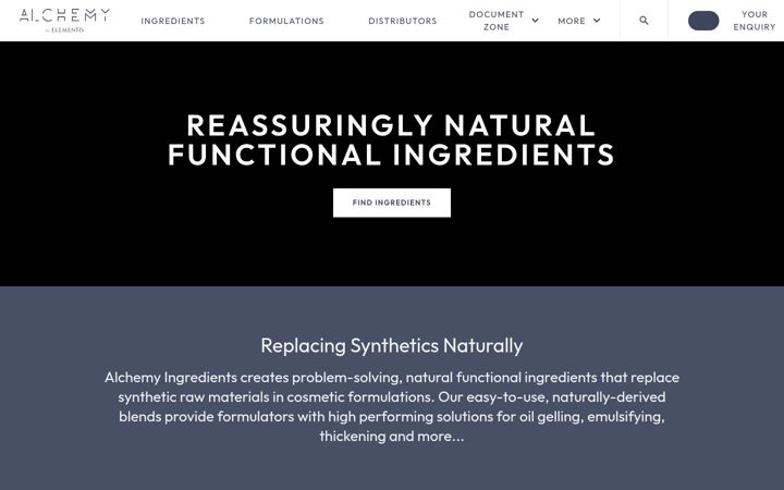 Screenshot of alchemy-ingredients.com