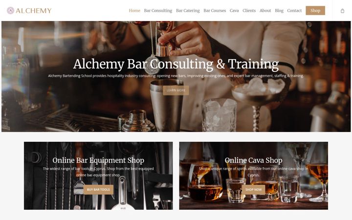Screenshot di alchemybar.com