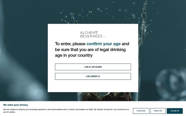 Screenshot of alchemybeveragesinc.com