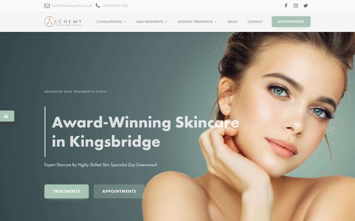 Screenshot of alchemyclinic.co.uk