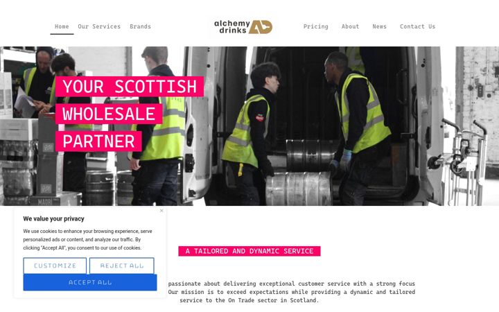 Screenshot of alchemydrinks.co.uk