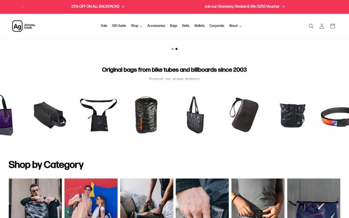 Screenshot di alchemygoods.com