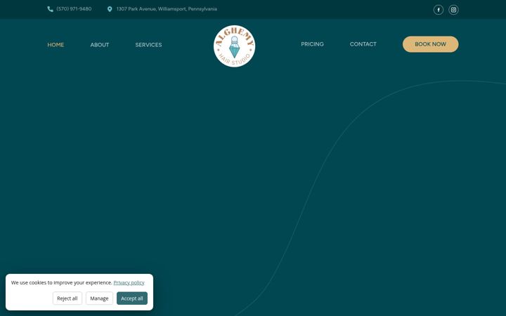 Screenshot of alchemyhair.studio