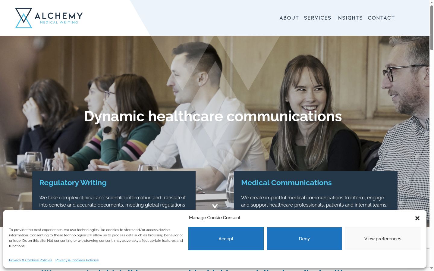 Screenshot del banner di consenso mostrato prima di qualsiasi interazione