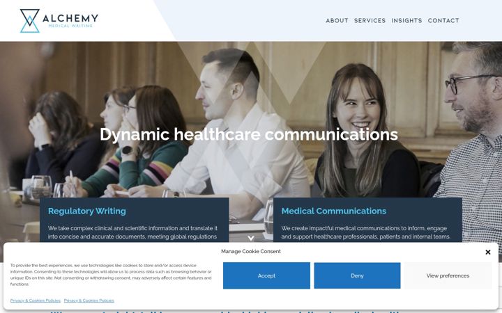 Screenshot of alchemymedicalwriting.com
