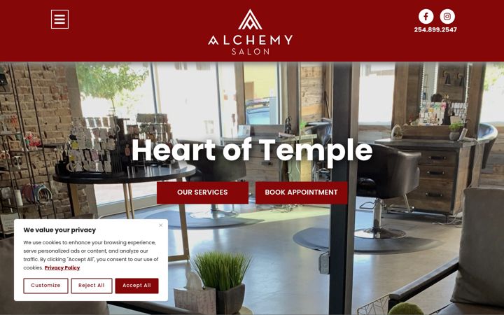 Screenshot of alchemysalontemple.com