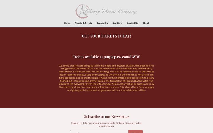 Screenshot di alchemytheatre.com