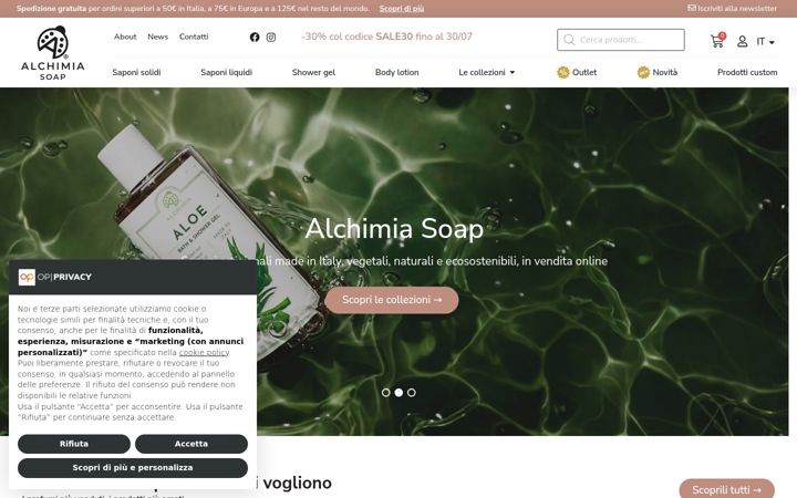 Screenshot of alchimiasoap.it