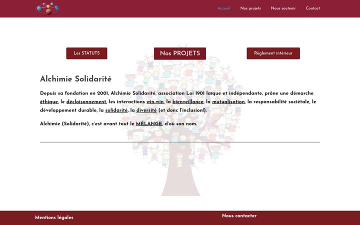 Captura de ecrã de alchimiesolidarite.com