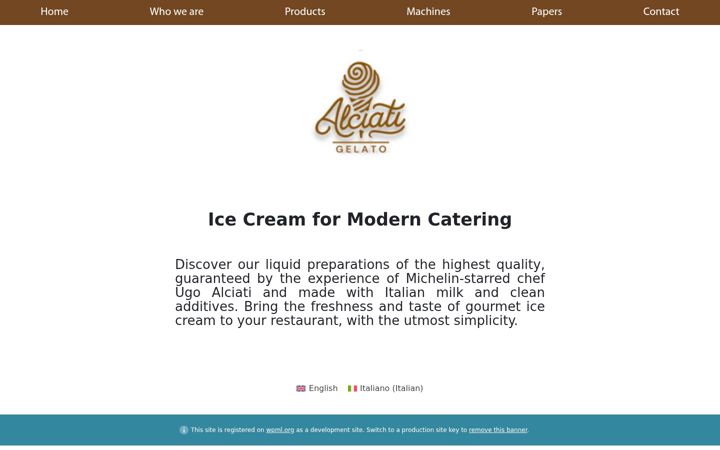Captura de pantalla de alciatigelato.it