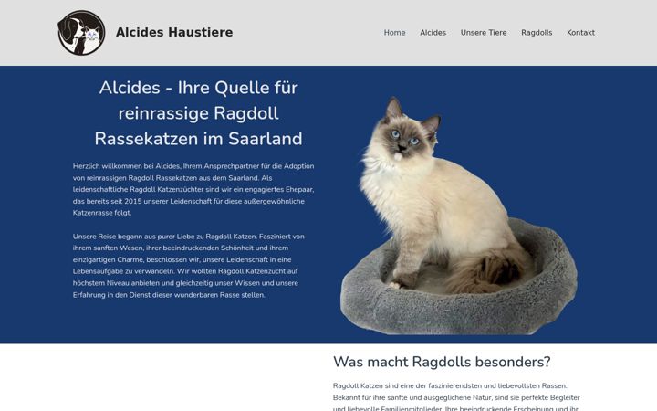 Screenshot of alcides-haustiere.de