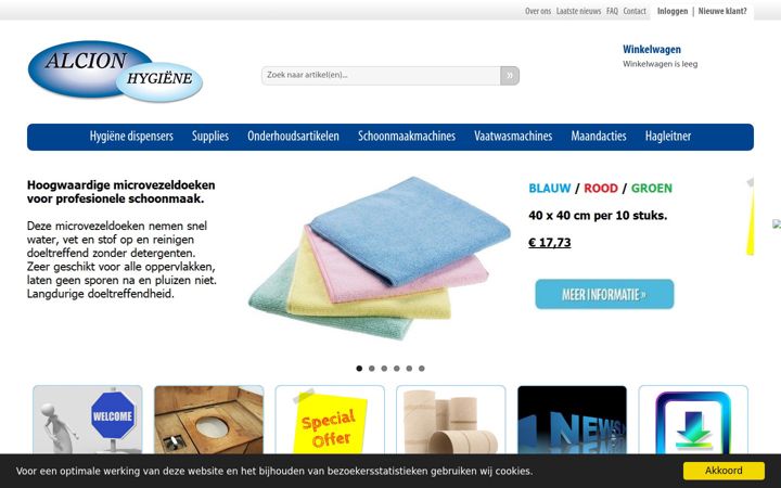 Screenshot ta' alcion-hygiene.nl